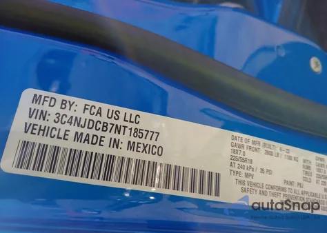 2022 Jeep Compass Limited 4X4 из США, поврежденный, VIN 3C4NJDCB7NT185777